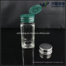 Factory Supply High Quality Cheaper Square Glass Spice Bottle with Plastic Lid or Tin Lid